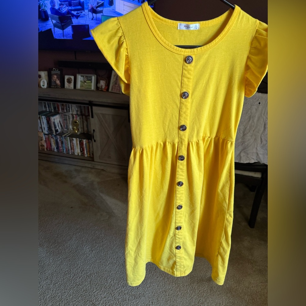 Yellow Button-Down Kids Dress